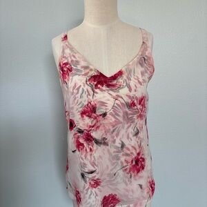 White House Black Market Reversible Pink Floral Camisole